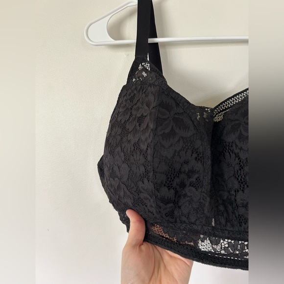 Knix Lace Longline Bra Size XXXXL+ Gilded Black Wireless Lightly Padded - Picture 2 of 8